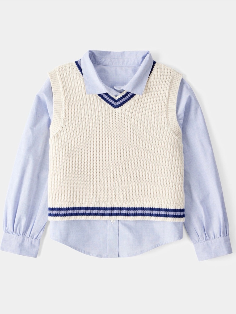 Carter’s Boys Size 4 2Pc Sweater Vest Button‎ Down Shirt Preppy Outfit